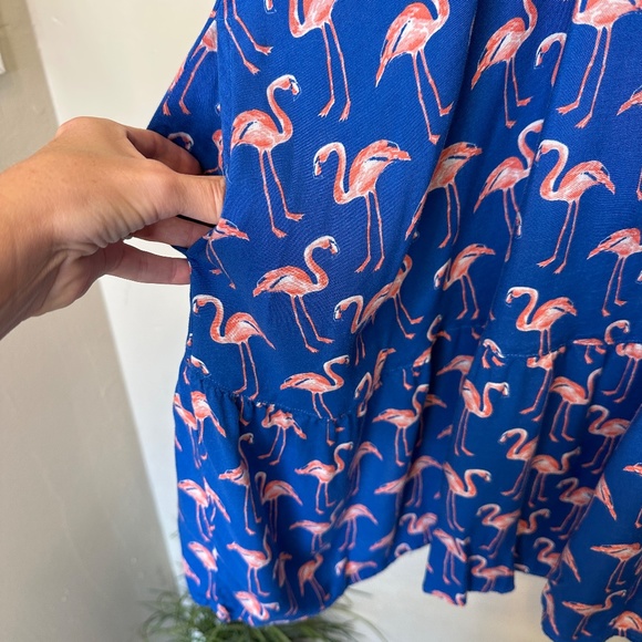 M&S Collection | Novelty Flamingo Pattern Beach Swim Coverup Summer Midi Dress - Picture 10 of 16